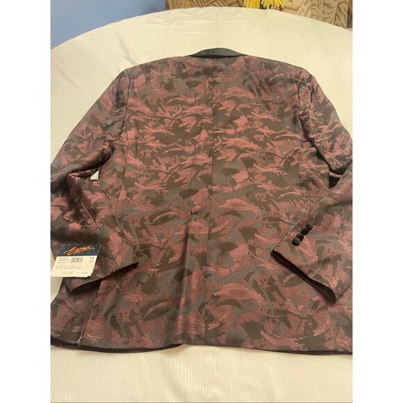 NWT Egara Men’s Black Plum Slim Fit Tuxedo Blazer Size 42R New - Picture 9 of 11